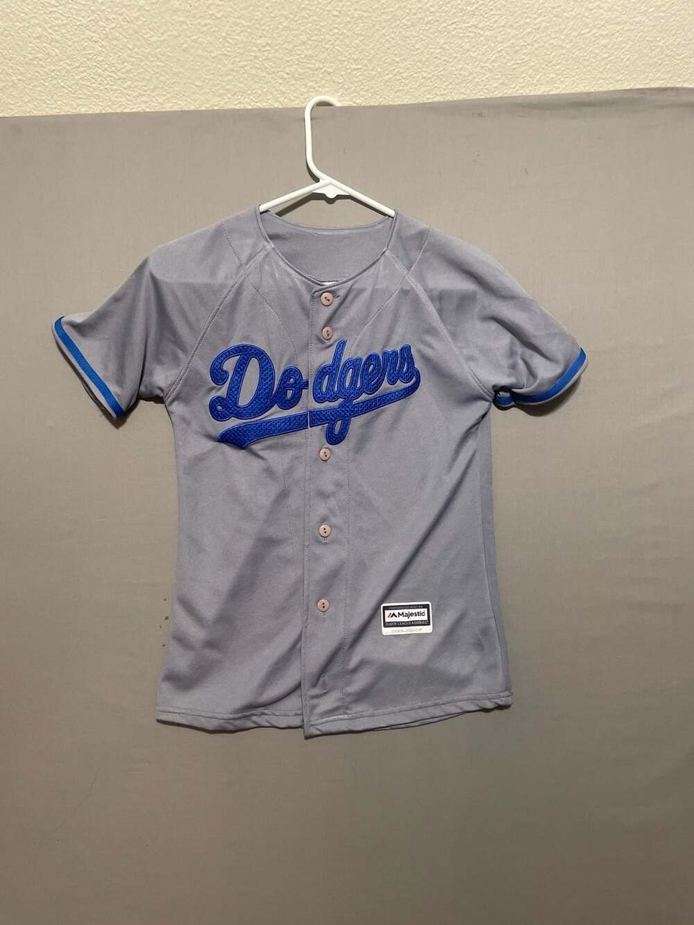 Majestic LA Dodgers Cool Base Gray Women's Baseball Jersey, Size S
